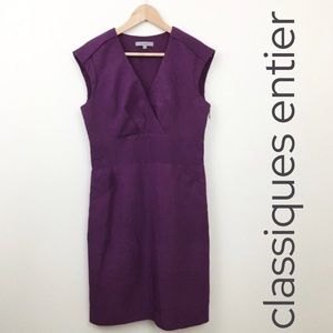 Classiques Entier | Purple Sheath Dress V-Neck Sleeveless